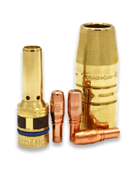 AccuLock R consumables family including contact tips, nozzle and slip-on diffuser